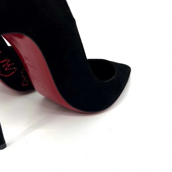 Christian Louboutin Black Stiletto Heels Walk A Mile In My Shoes Collection 38 - Picture 12 of 15